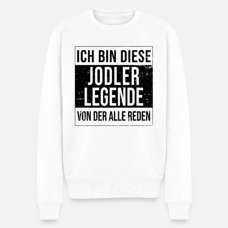 Schuhplattler-Jodler geborene Legende - Männer Premium Bio Pullover - Weiß