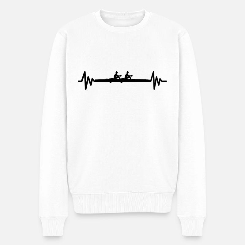 Kanuten Kanus-Rudern M2x-Ruderer Herzschlag - Männer Premium Bio Pullover - Weiß