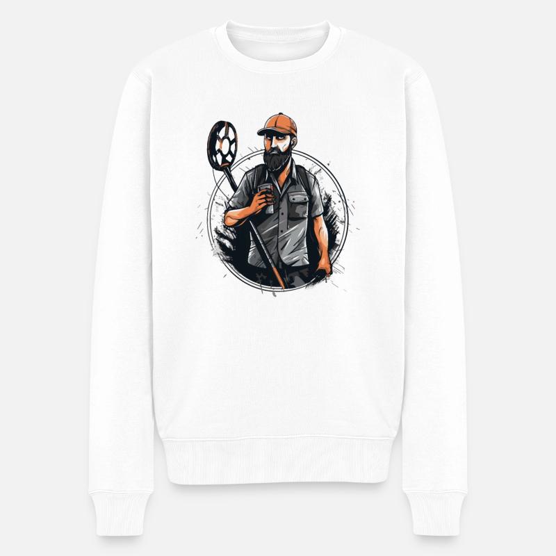 Sondengänger Sondler sondeln Lustiges-Kaffee - Männer Premium Bio Pullover - Weiß