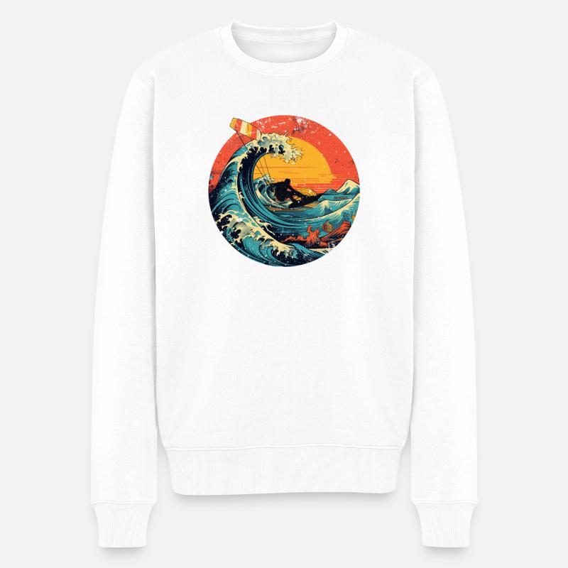kitesurf kitesurf kitesurf kite surf planche - Pull Premium bio Homme - blanc