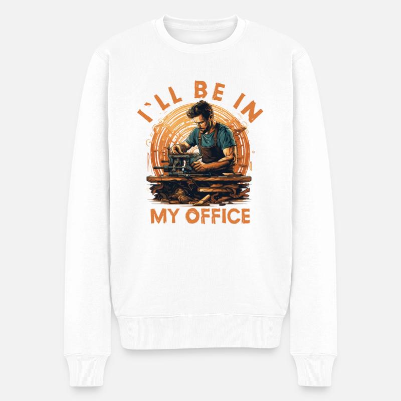 Handwerker Zimmermann-Holzarbeit Zimmerer - Männer Premium Bio Pullover - Weiß