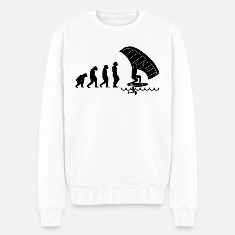 Wingfoil-Surfer Wingfoiling Hydrofoil Evolution - Männer Premium Bio Pullover - Weiß