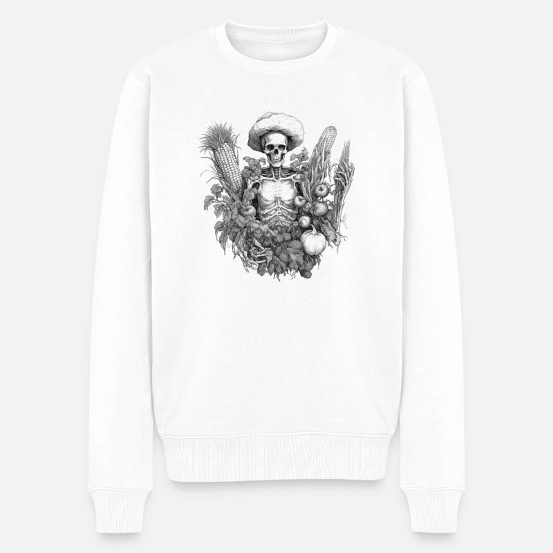 Gärtnerin Gartenpflanzen Vegetarier-Gärtner - Männer Premium Bio Pullover - Weiß
