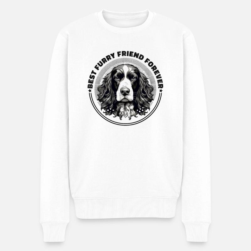 Hunderasse Englisch Springer-Spaniel - Männer Premium Bio Pullover - Weiß
