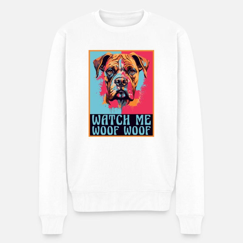 Boxer-Hunderasse Boxer-Hunde Zubehör Hundehalter - Männer Premium Bio Pullover - Weiß