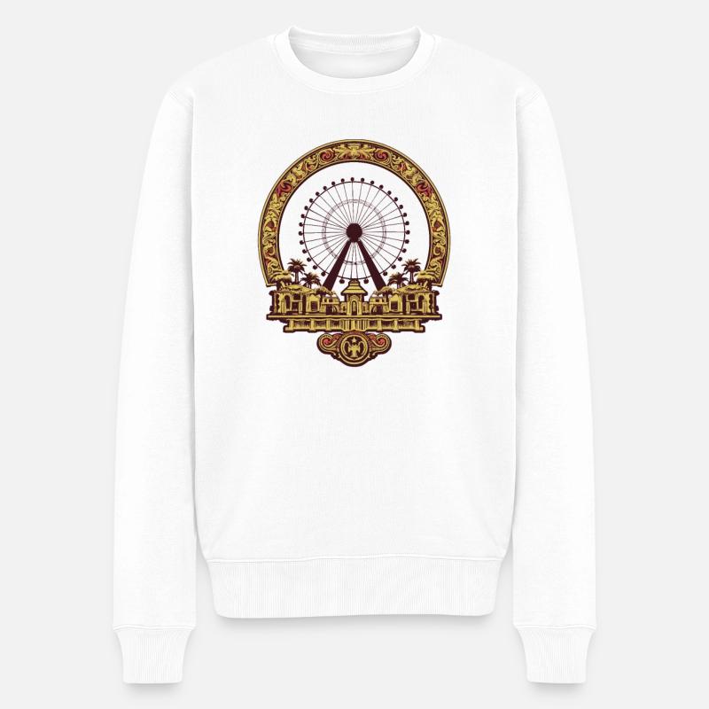 Freizeitpark Jahrmarkt Rummelplatz Volksfest - Männer Premium Bio Pullover - Weiß