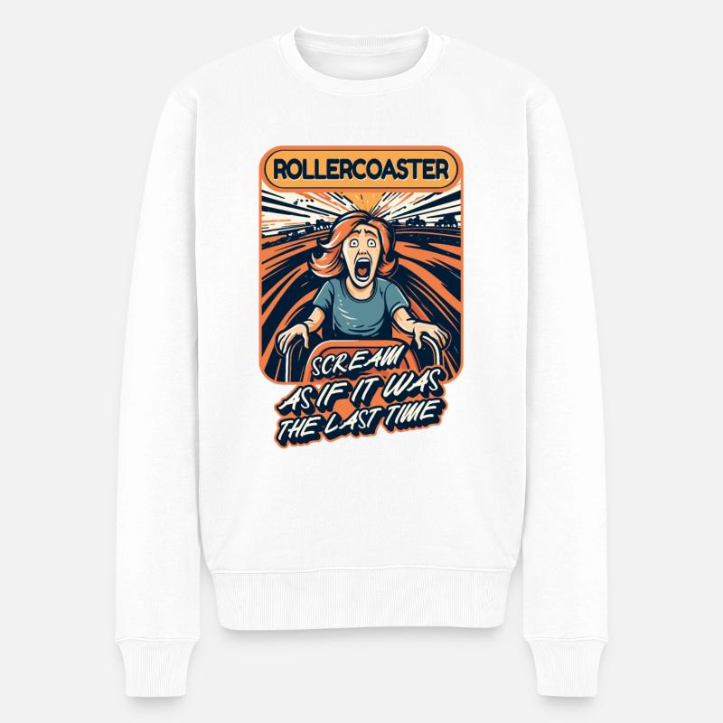 Freizeitpark Jahrmarkt Rummelplatz Kirmes - Männer Premium Bio Pullover - Weiß