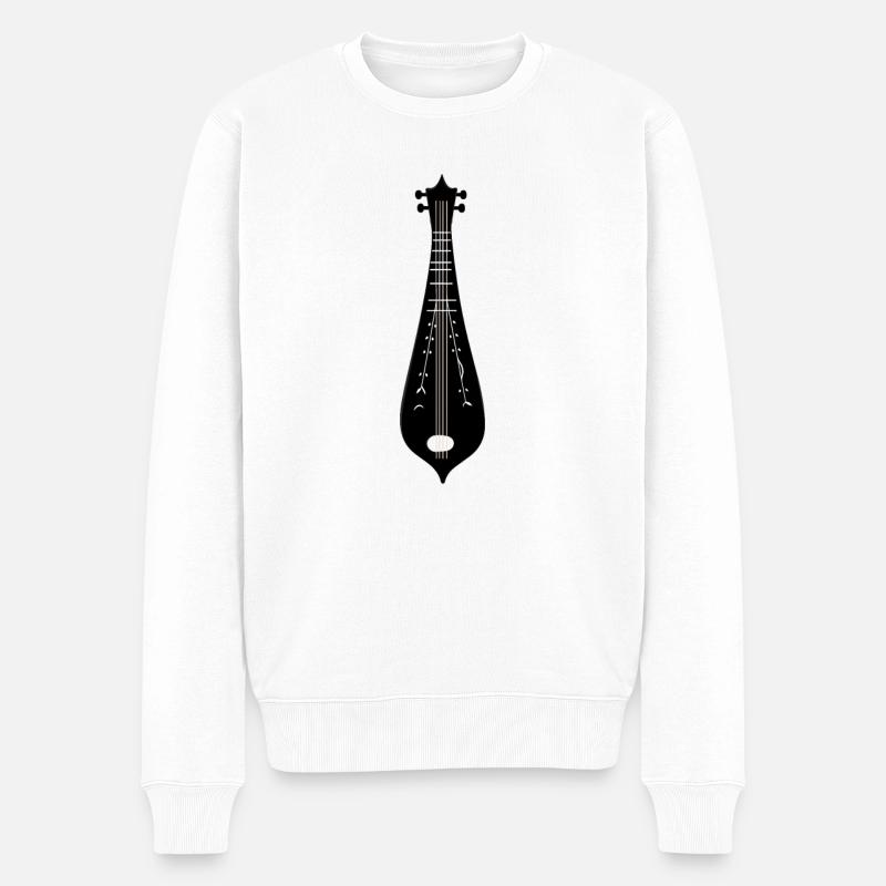 Dulcimer-Musiker Zupfinstrument Hammered Dulcimer - Männer Premium Bio Pullover - Weiß