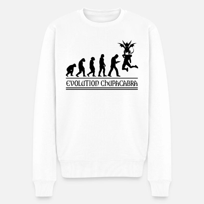 Cryptozoologistes Chupacabra Créatures Évolution - Pull Premium bio Homme - blanc