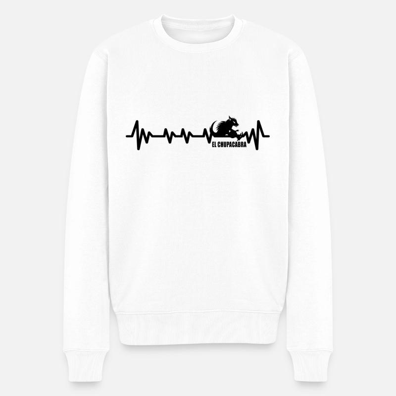 Cryptozoologistes Chupacabra Créatures Heartbeat - Pull Premium bio Homme - blanc