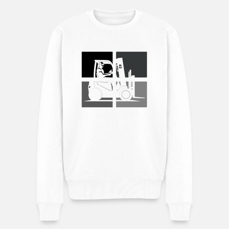 Gabelstaplerfahrer Lagerleiter Lagerist Berufe - Männer Premium Bio Pullover - Weiß