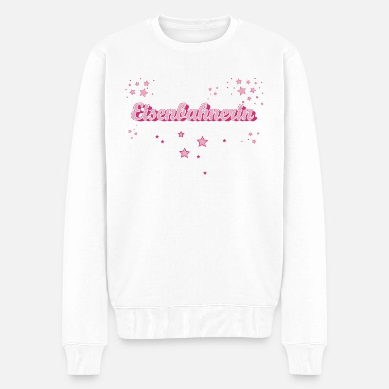Lokführer Abschluss-Geschenk Eisenbahnerin - Männer Premium Bio Pullover - Weiß