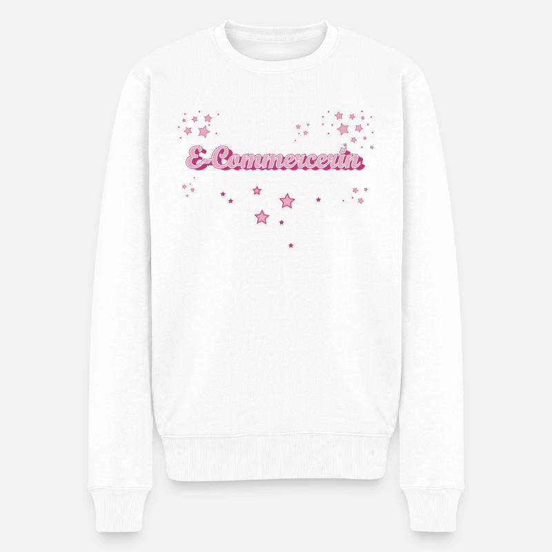 Online-Händler Abschluss-Geschenk E-Commercerin - Männer Premium Bio Pullover - Weiß