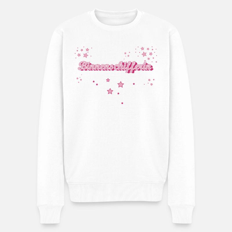 Schiffe Abschluss-Geschenk Binnenschifferin - Männer Premium Bio Pullover - Weiß