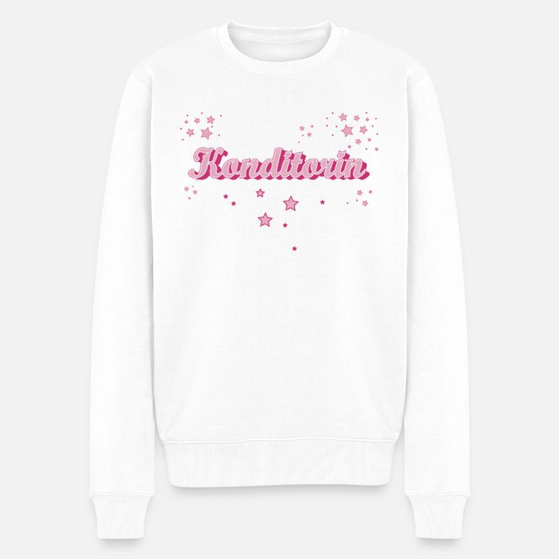 Bäcker Abschluss-Geschenk Konditorin - Männer Premium Bio Pullover - Weiß