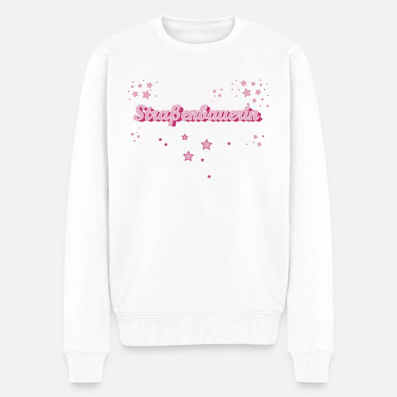 Straßenwärter Abschluss-Geschenk Straßenbauerin - Männer Premium Bio Pullover - Weiß