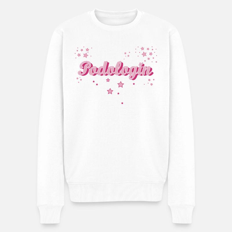 Fußpflege Abschluss-Geschenk Podologin - Männer Premium Bio Pullover - Weiß