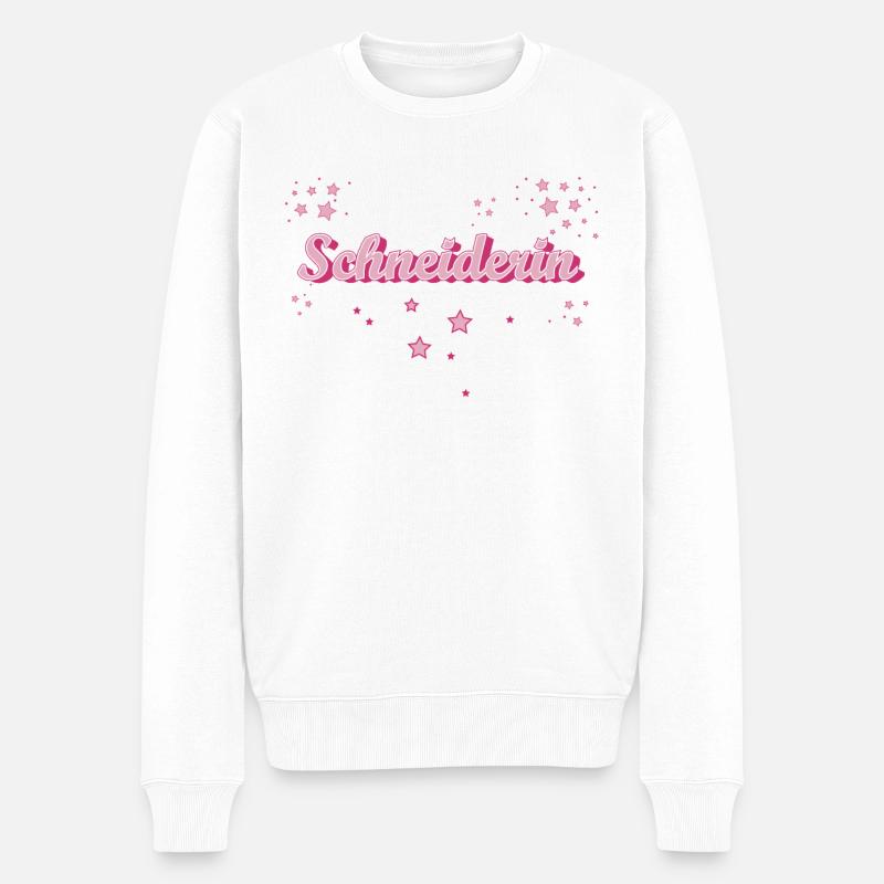 Schneidern Abschluss-Geschenk Textil-Schneiderin - Männer Premium Bio Pullover - Weiß