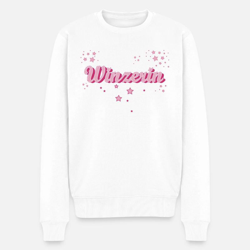 Weinbauer Abschluss-Geschenk Winzerin - Männer Premium Bio Pullover - Weiß