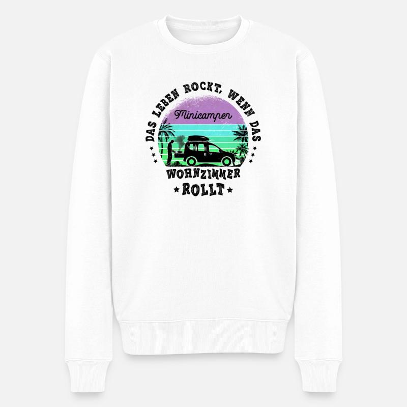 Minicamper Camping-Camper Microcamper Sprüche - Männer Premium Bio Pullover - Weiß