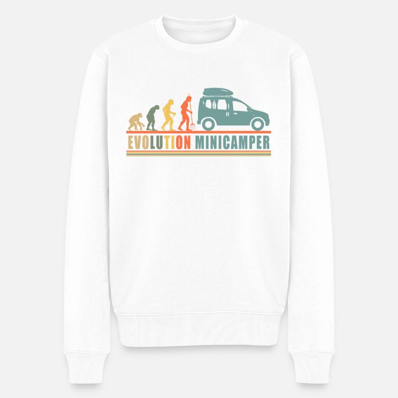 Evolution Minicamper Camping-Camper Microcamper - Männer Premium Bio Pullover - Weiß
