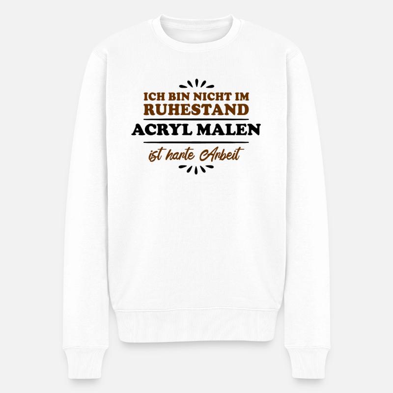 Pensionné Retraite Retraité Acrylique - Pull Premium bio Homme - blanc