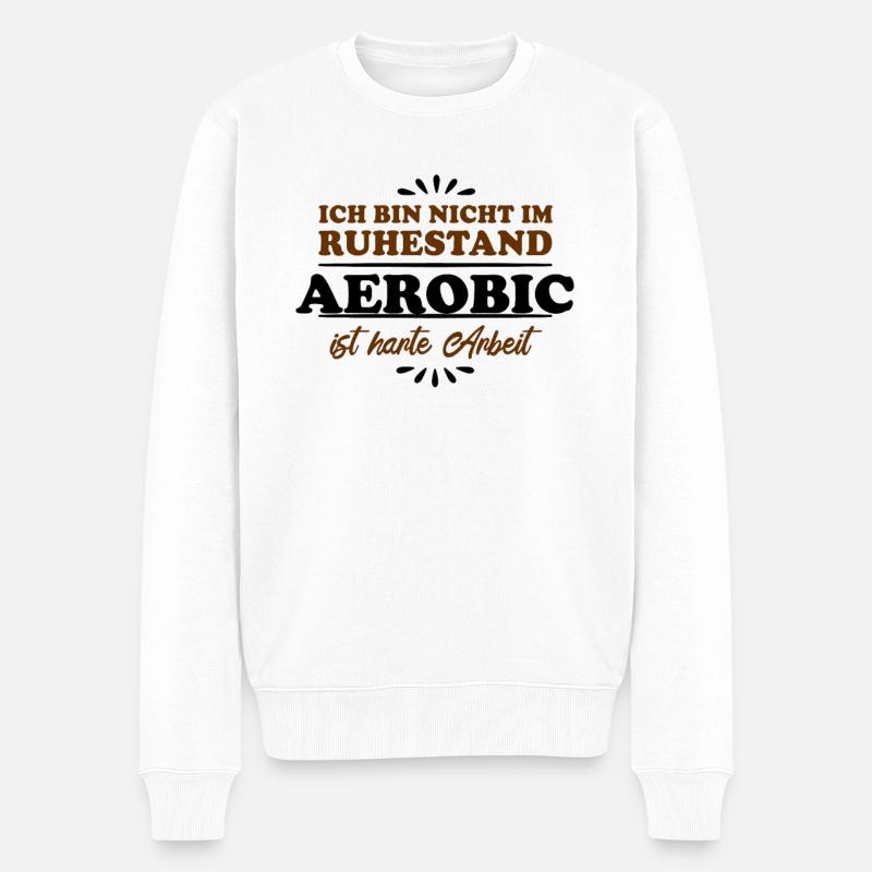 Ruhestand Rentner Pensioner Aerobic - Männer Premium Bio Pullover - Weiß