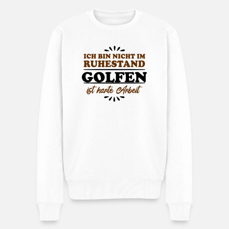 Ruhestand Rentner Pensioner Golf - Männer Premium Bio Pullover - Weiß