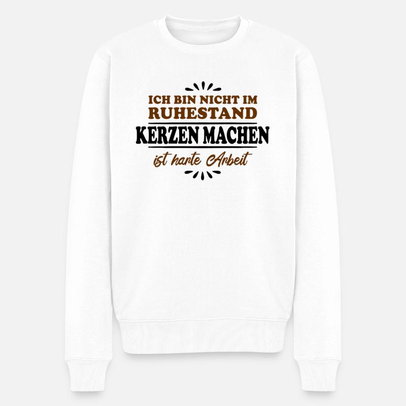 Ruhestand Rentner Pensioner Kerzen-machen - Männer Premium Bio Pullover - Weiß