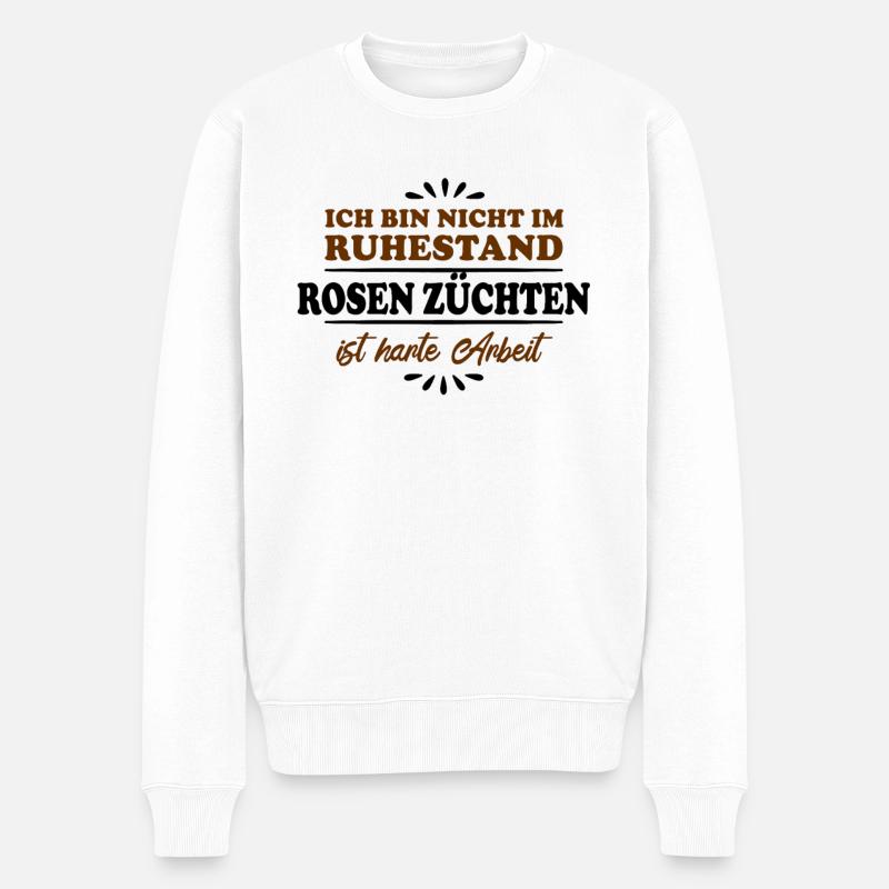 Retraité Retraité Rosiériste - Pull Premium bio Homme - blanc