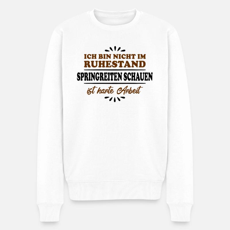 Retraité Retraité Cavalier d’obstacles - Pull Premium bio Homme - blanc