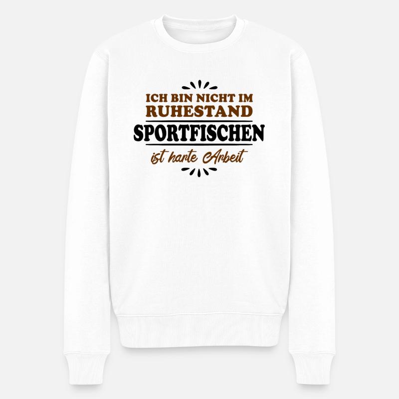 Retraité Retraité Pêcheur sportif - Pull Premium bio Homme - blanc