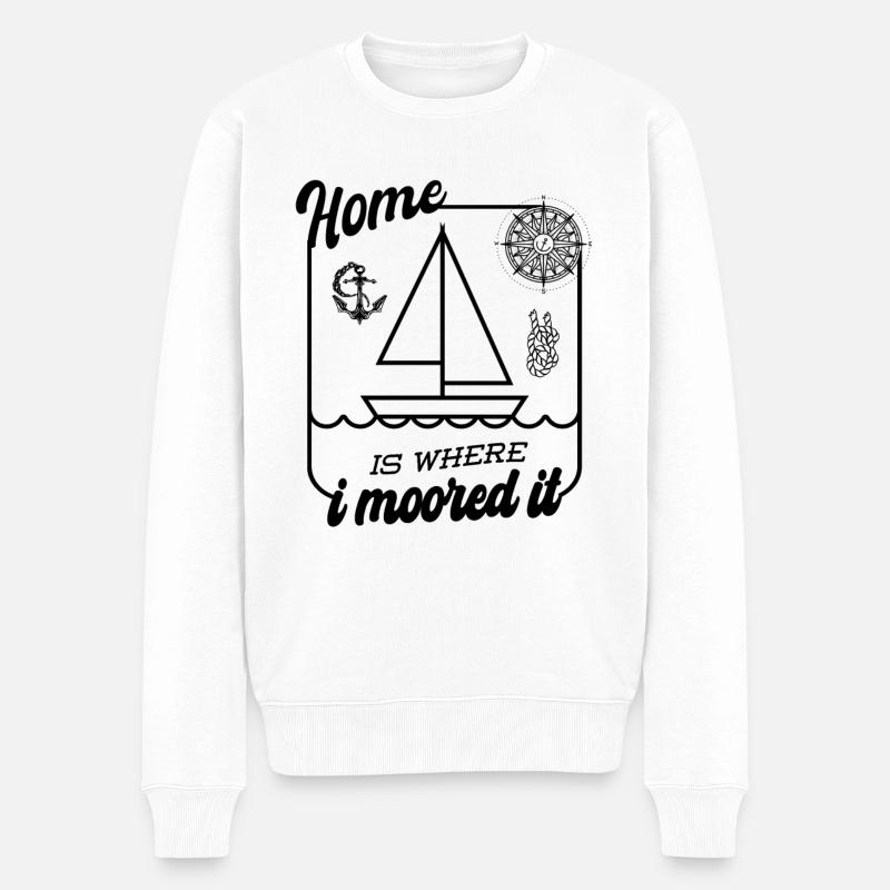Segler Segelboot Zubehör Segelschiff - Männer Premium Bio Pullover - Weiß
