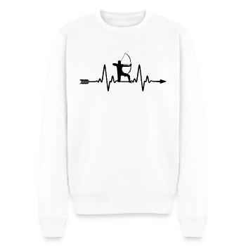 Archer Tir à l’arc Sport Battement de cœur - Pull Premium bio Homme - blanc - Devant - Thijin (182cm)