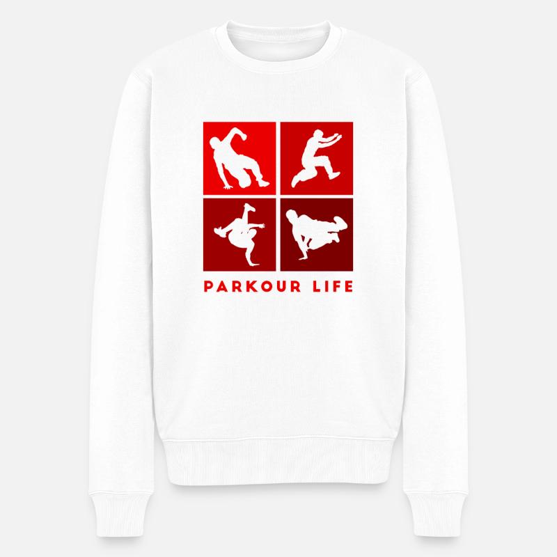 Parkour-Life Freerunning Freerunner - Männer Premium Bio Pullover - Weiß