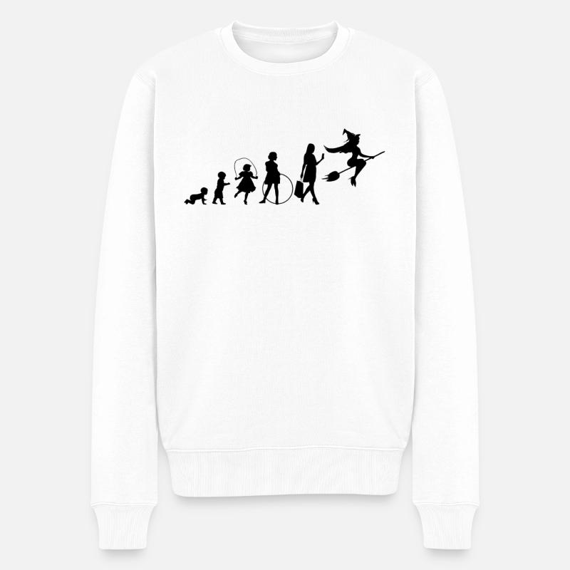 Mystisches Gothic Okkult Witch Halloween - Männer Premium Bio Pullover - Weiß