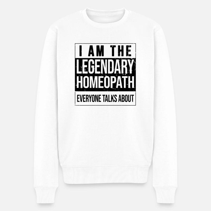 Legendäre homöopathische Kräuter Heilpraktiker - Männer Premium Bio Pullover - Weiß