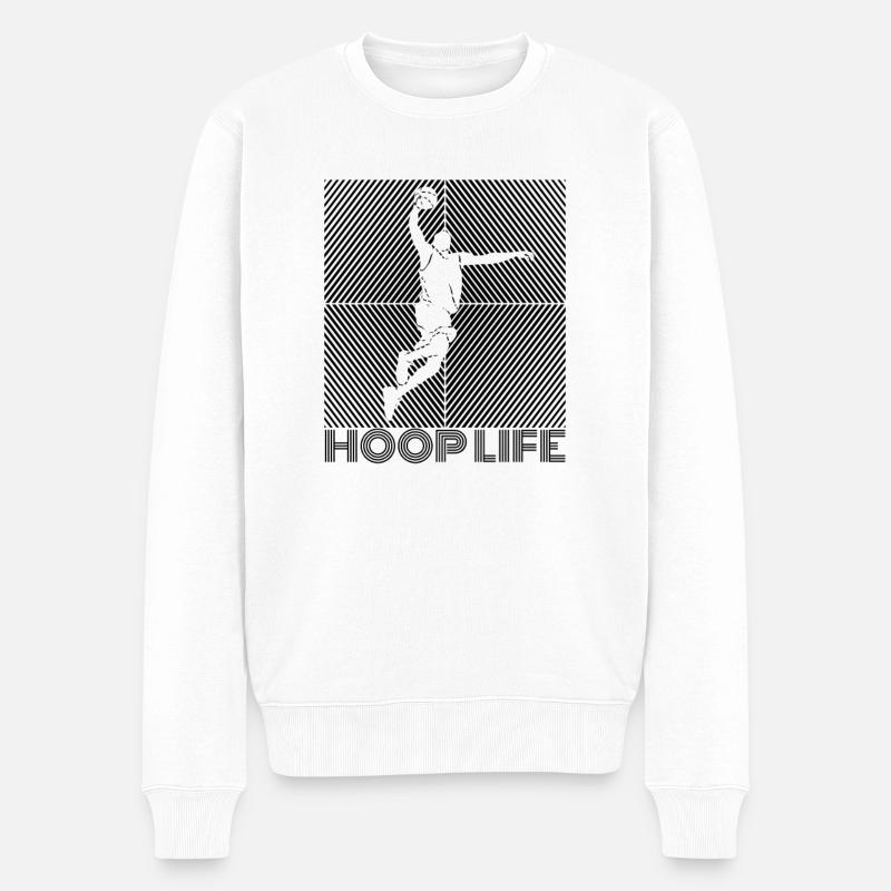 Basketteur basketteur basketteur « HOOP-LIFE » - Pull Premium bio Homme - blanc