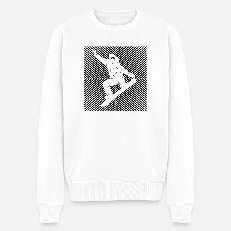 Snowboard Snowboarding Skilift Snowboarder - Männer Premium Bio Pullover - Weiß