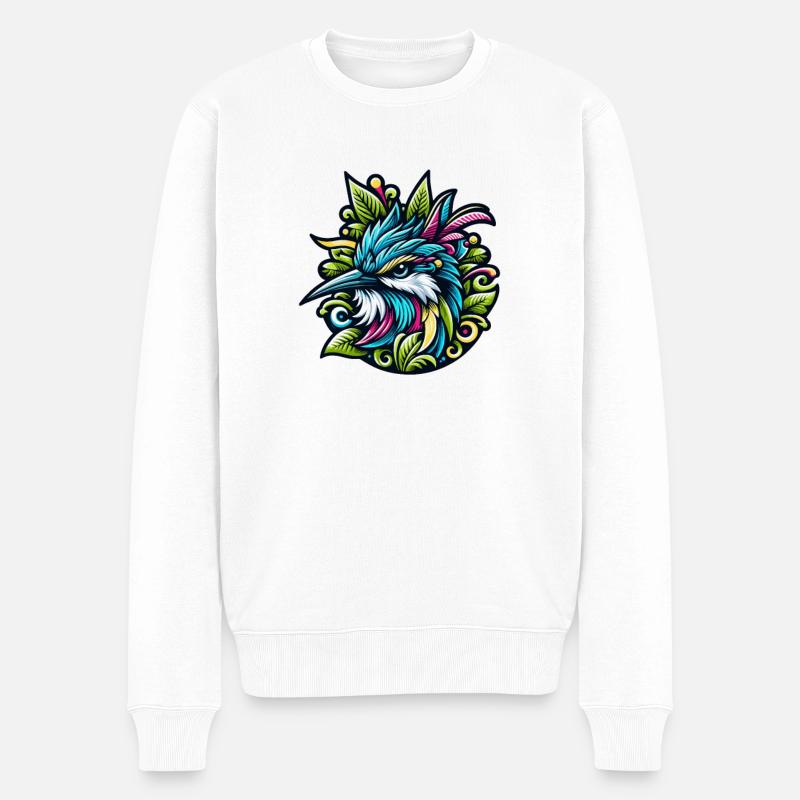 Vogelzüchter Ornithologe Vogelbeobachter - Männer Premium Bio Pullover - Weiß