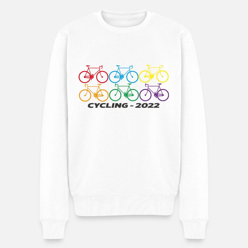 Cycling-2022 T-shirt - Männer Premium Bio Pullover - Weiß