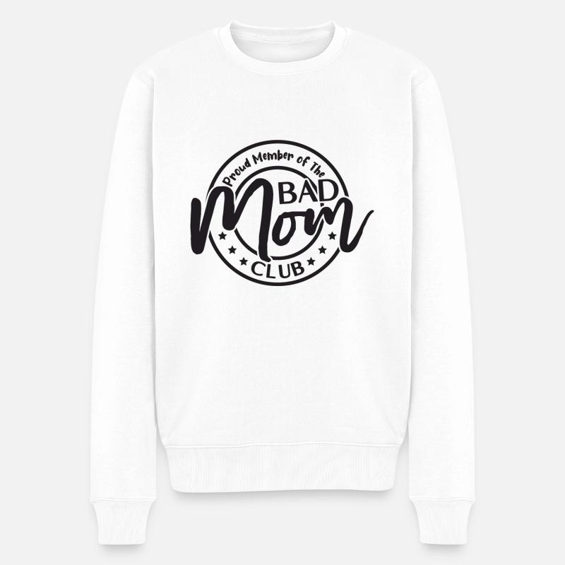 Bad Mom Club - Männer Premium Bio Pullover - Weiß