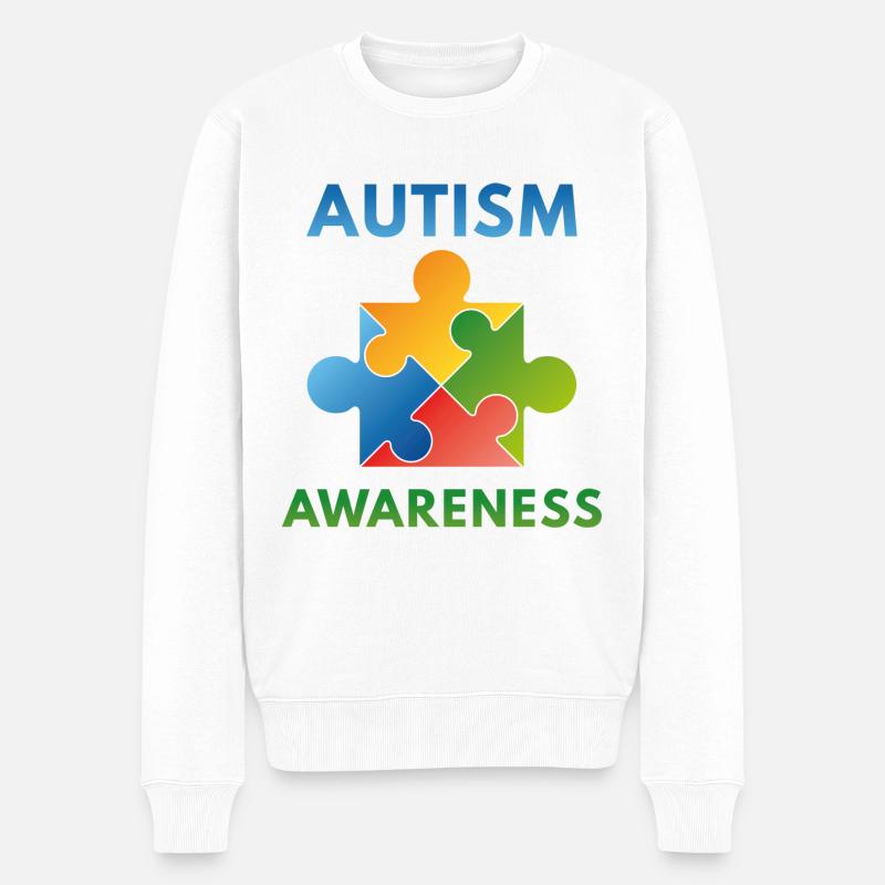 Autismus Bewusstsein - Männer Premium Bio Pullover - Weiß