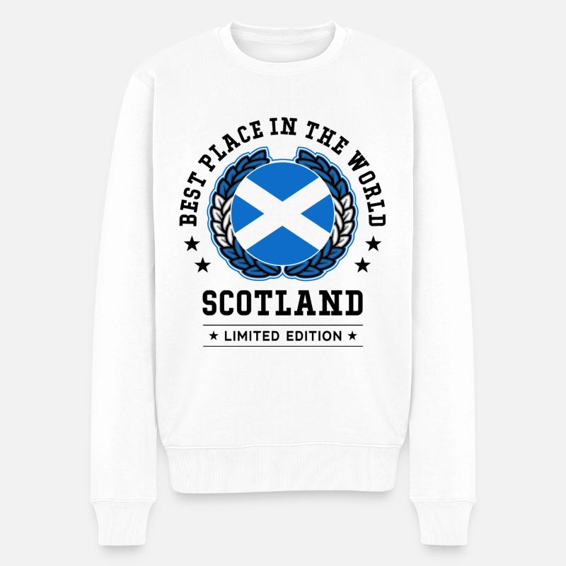Scotland - Männer Premium Bio Pullover - Weiß