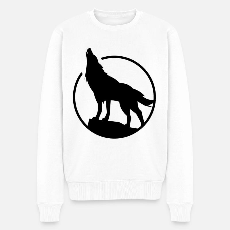 Wolf - Naturschutz - Tierschutz - Männer Premium Bio Pullover - Weiß