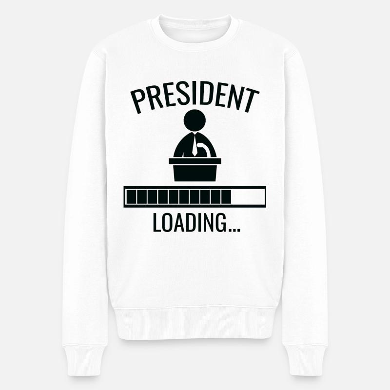 Präsident Loading - Männer Premium Bio Pullover - Weiß