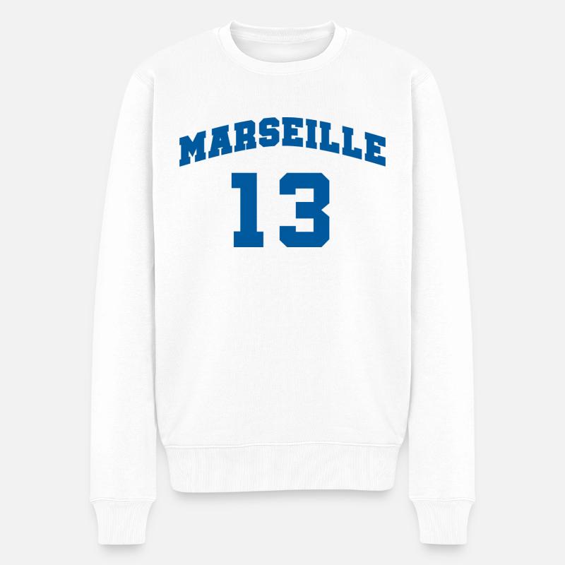 Marseille 13 - Pull Premium bio Homme - blanc