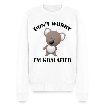 Mach dir keine Sorgen, ich bin koalafied - Männer Premium Bio Pullover - Weiß - Vorne - Thijin (182cm)