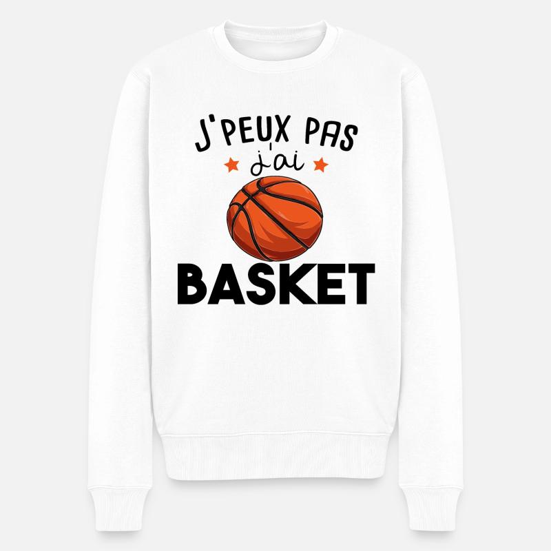Basketball Basketteur Basket Basketteuse Humour - Pull Premium bio Homme - blanc