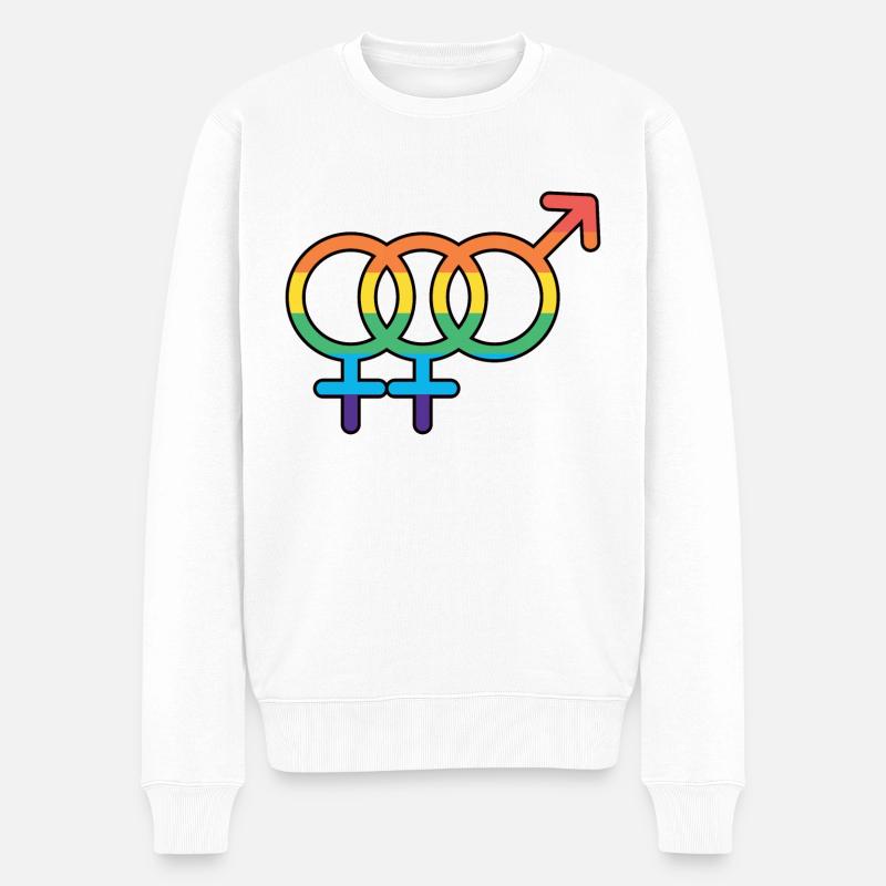 Bi Femme Pride - Männer Premium Bio Pullover - Weiß